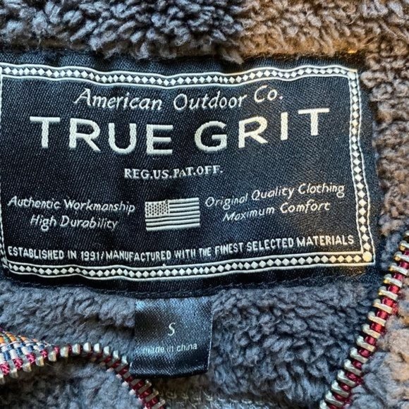 True Grit Gray Fleece 1/4 Zip Pullover: Size Small - Picture 8 of 11